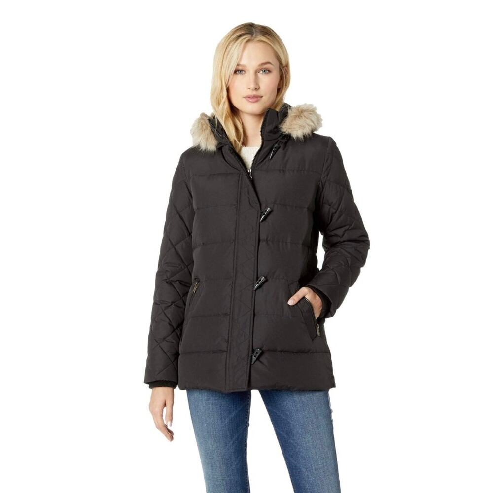 Lauren Ralph Diamond Quilted Sleeve w/‎ Toggle Black Navy Size XS